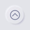 Shorten arrow button icon, White Neumorphism soft UI Design.