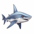 Shortfin Mako Shark Sticker In Cute Anime Style