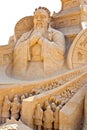 Shortlived sculpture from sand. From the remote past Royalty Free Stock Photo