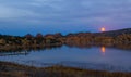 January`s Full Wolf Moon Over Watson Lake and The Dells Royalty Free Stock Photo