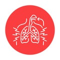 Shortness breath color line icon. Human diseases.