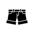 Shorts - briefs icon, vector illustration, black sign on isolated background