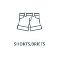 Shorts,briefs vector line icon, linear concept, outline sign, symbol