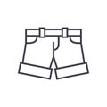 Shorts,briefs vector line icon, sign, illustration on background, editable strokes