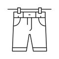 shorts drying outdoor line icon vector illustration