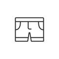 Shorts icon line design. Clothing, Apparel, Fashion, Style, Icon vector illustrations. Shorts editable stroke icon.
