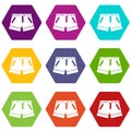 Shorts icon set color hexahedron Royalty Free Stock Photo