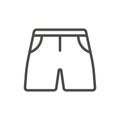 Shorts icon vector. Line summer clothes symbol isolated. Trendy flat outline ui sign design. Thin l