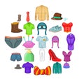 Shorts icons set, cartoon style