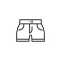 Shorts with pockets line icon