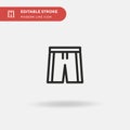 Shorts Simple vector icon. Illustration symbol design template for web mobile UI element. Perfect color modern pictogram on Royalty Free Stock Photo