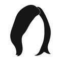 ShortWhite .Back hairstyle single icon in black style vector symbol stock illustration web.