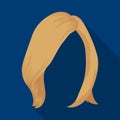 ShortWhite .Back hairstyle single icon in flat style vector symbol stock illustration web.