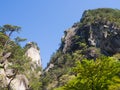 Shosenkyo Gorge in fresh green in Kofu, Yamanashi, Japan Royalty Free Stock Photo