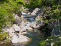 Shosenkyo Gorge in fresh green in Kofu, Yamanashi, Japan