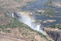 Victoria Falls waterfall aerial shots from helicopter