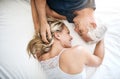 Love - you have to feel it to know what it is. Shot of an affectionate mature couple lying in bed together at home. Royalty Free Stock Photo