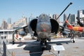 Shot of the aircraft in the USS Intrepid Sea, Air, and Space Museum in New York City. Royalty Free Stock Photo