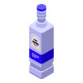 Shot alcohol bottle icon isometric vector. Tequila lime