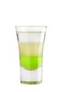 Shot. Alcoholic drink on a white background