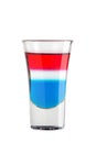 Shot. Alcoholic drink on a white background