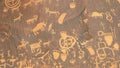 Shot of ancient american indian drawings on newspaper rock in utah