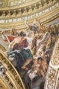 Shot of beautiful frescos in the Church of the Gesu in Rome, Italy