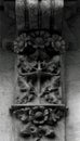 Floral decoration stands on the column