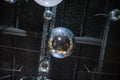 Shot from bottom point of disco ball