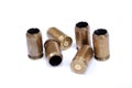 Shot brass sleeves from a traumatic gun of caliber 45 Rubber.