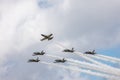 Breitling Jet Team Aero L-39C Albatross breaking off as the come into land Royalty Free Stock Photo