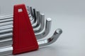 Shot of the bunch of hexagon or Allen wrenches for construction on a plain background. Royalty Free Stock Photo