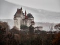 Shot of the Chateau Menthon Saint Bernard, a historical castle near Annecy Royalty Free Stock Photo