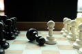 Shot of a chess board white house moving. Business leader concept.selective focus.