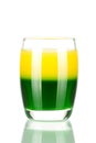 Shot cocktail collection: Green and Gold