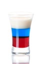 Shot cocktail collection: Russian Flag Royalty Free Stock Photo