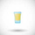 Shot cocktail flat vector icon