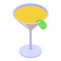 Shot cocktail icon isometric vector. Tequila glass