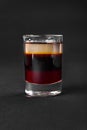 Shot of cocktail isolated black Royalty Free Stock Photo