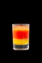 Shot of cocktail isolated black Royalty Free Stock Photo