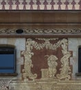 Peculiar characters painted on the main facade part 5 Royalty Free Stock Photo