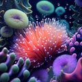 Shot of coral underwater Vibrant colors Generative AI