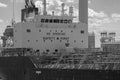 Shot of a crude oil tanker in the port Antwerp, Flanders, Belgium