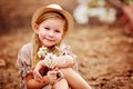 Shot of a cute red-haired girl having a rest outdoor Royalty Free Stock Photo