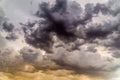 Shot of dark cumulative clouds, ominous cloudscape