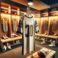 Shot of Dressing or Locker Room of Football or Soccer player. Generative AI