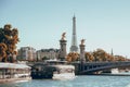 Shot of Eiffel Tower with Pont Alexandre III,  Paris France Royalty Free Stock Photo
