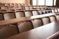 Shot of an empty classroom after the cancellation of schools regarding covid 19 Royalty Free Stock Photo