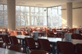 Shot of empty college cafeteria after the cancellation of schools