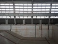 Shot of an empty swimming pool inside the abandoned building Royalty Free Stock Photo